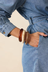 Meant Every Word Brown Multi Bangle Bracelet Set