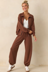 Running Errands Brown Zip Up Jacket