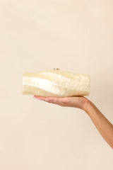 Got My Spark Back Champagne Pearlescent Spiral Clutch