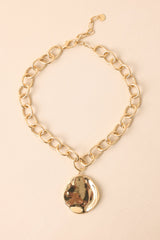 That's Just Who She Is Hammered Gold Pendant Necklace