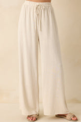 Neutral Nomad Sandstone Linen Blend Pants