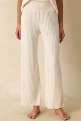 Z Supply Light Beige Dawn Smocked Rib Pants
