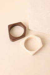 Loving This Part Brown Ivory Bangle Bracelet Set