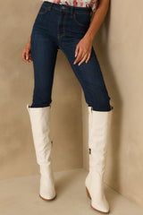 It's Been Real White Faux Leather Boots