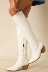 It's Been Real White Faux Leather Boots