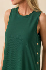 I'm Choosing Happiness Hunter Green Sleeveless Maxi Dress