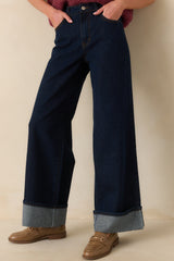 FRNCH Dark Wash Cotton Suki Midnight Blue Jeans
