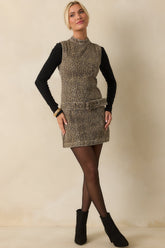 MINKPINK Brown Cotton Anouk Animal Print Mini Dress