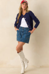 MINKPINK Medium Wash Cotton Nora Denim Mini Skirt