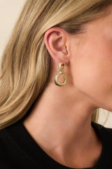 Pretty Comes Easy Gold Twisted Abstract Earrings