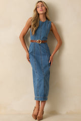 Staple The Label Medium Wash Cotton Maverick Denim Dress
