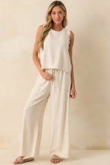 Neutral Nomad Sandstone Linen Blend Pants