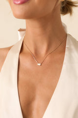 Dreamt Of This Moment Gold Ivory Pearlescent Stone Necklace
