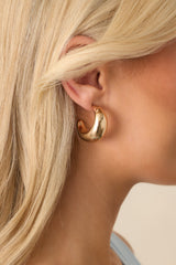 Simply Magnetic Gold Dome Hoop Earrings
