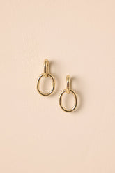 Dressed For The Drama Gold Interlocking Drop Earrings
