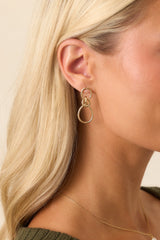 Never Hold Back Interlocking Gold Link Drop Earrings