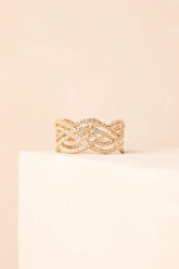 Feeling Just Right Gold Textured Braided Bracelet