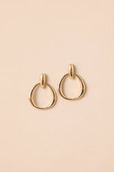 Kind Of A Big Deal Gold Circle Drop Link Earrings