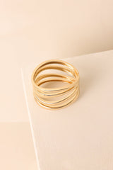 Getting Things Done Gold Hinged Cuff Bracelet