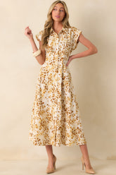 And Just Like That Golden Yellow Multi Print Cotton Maxi Dress