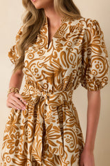 Only Getting Better Golden Yellow Multi Print Cotton Maxi Dress