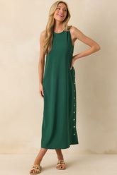I'm Choosing Happiness Hunter Green Sleeveless Maxi Dress