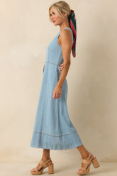 Staple The Label Light Wash Amelia Chambray Midi Dress