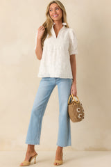 Into The Clouds Light Wash Cropped Wide Leg Jeans