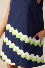 Prosperina Catania Navy Cotton Shift Dress