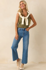 Z Supply Olive Green Cotton Sirena Rib Tank