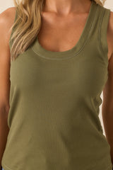 Z Supply Olive Green Cotton Sirena Rib Tank