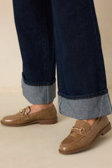 It All Made Sense Olive Taupe Faux Croc Embossed Loafers