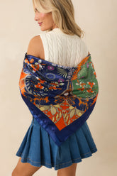 Above And Beyond Orange Multi Print Satin Scarf