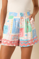 Prosperina Sienna Multi Print Cotton Tab Shorts