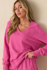 Z Supply Pink Cotton Modern V-Neck Weekender