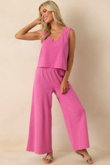Z Supply Pink Sloane V-Neck Cotton Jersey Top