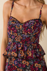 A Moment To Remember Plum Purple Multi Floral Print Maxi Dress