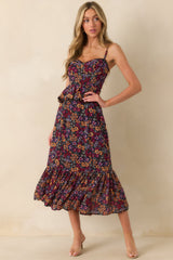 A Moment To Remember Plum Purple Multi Floral Print Maxi Dress
