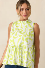 Prosperina Penelope Multi Print Cotton Peplum Top