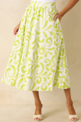 Prosperina Erica Multi Print Cotton Midi Skirt