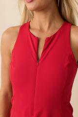 SPANXshape™ Red Get Moving Zip Front Dress
