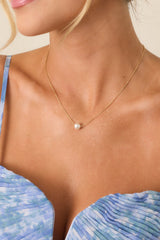 Simply The One Pearl Gold Solitaire Necklace