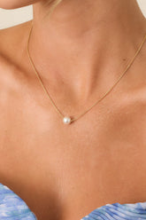 Simply The One Pearl Gold Solitaire Necklace