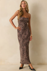 Z Supply Brown Rayon Cielo Leopard Midi Dress