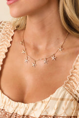 Coasting With Confidence Gold Textured Starfish Charm Necklace