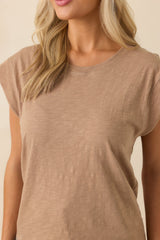 Z Supply Tan Cotton Camino Slub Tee