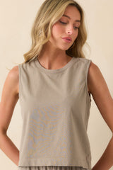 Z Supply Taupe Sloane Cotton Jersey Tank