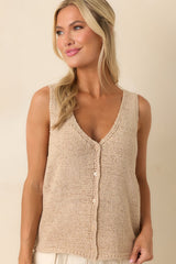 Z Supply Taupe Knit Mage Sweater Vest