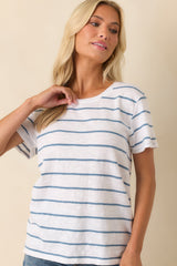 Z Supply Blue Stripe Cotton Foundation Premium Tee