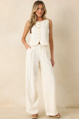 Z Supply Overlook Ivory Linen Pants